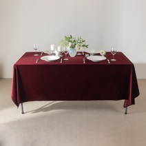 대성섬유 벨벳 루핑 테이블보, 와인, 대(270 x 150 cm)
