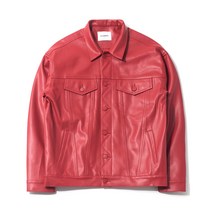 큐티에잇가먼츠 남성용 MR Vegan Leather Trucker Jacket