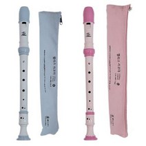 쥬크박스 엘리스 3단 소프라노 칼라리코더 + 운지표 + 소재봉 + 보관용케이스 2p 세트, 하늘, 분홍