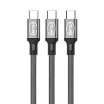 이츠라이프 칸쿤 USB C타입 고속충전 케이블 3p, 1.2m, 그레이