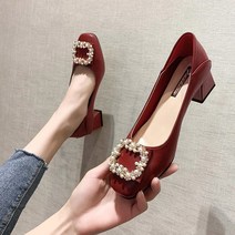 루비코코 여성용 스퀘어 진주 플랫 구두