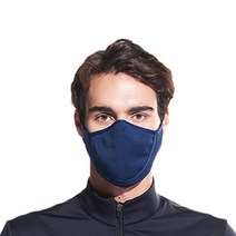 인콘트로 멜란지 입체 오픈형 방한 와이어 골프 마스크, 네이비