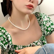 수다쿠 여성용 백진주 LOVE 목걸이 컬렉션 X863