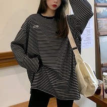 쌍떼 단가라 루즈핏 맨투맨 티셔츠