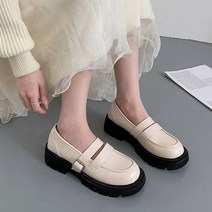 벨레페 여성용 티티스 발등 버클 포인트 로퍼 5cm