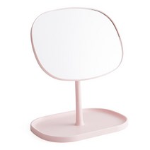 코쿼드 360도 회전 스탠딩 화장대 거울 21.5 x 25.5 cm, 핑크