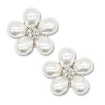 보석 큐빅 포인트 단추 물방울진주 23mm, 니켈, 2개