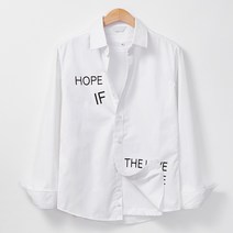 레이먼 남성용 델주 레터링 포인트 오픈 카라 셔츠