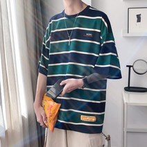 남성용 마켓A 모어 스트라이프 반팔 티셔츠