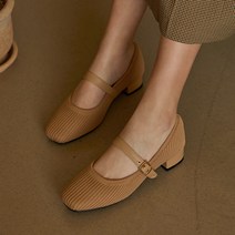 분홍코끼리 무중력 깔창 마들렌 니트 메리제인 슈즈 3cm