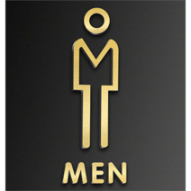 카페 화장실 도어사인 남자 표지판 01 골드, 1개, MEN