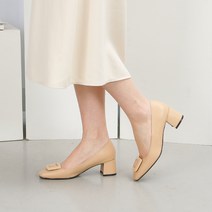 잠비 여성용 샐리 수제화 스퀘어토 펌프스 힐 5cm