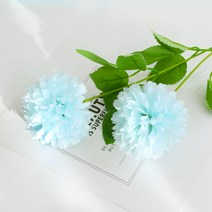 마다메이드 퐁퐁 국화 인테리어 조화 2송이 10p, 블루