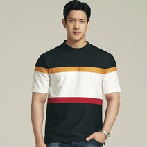 업클라스 남성용 컬러 배색 반 팔 티셔츠 b094hf