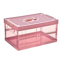 스타 투명 플라스틱 리빙박스 42 x 28 x 21 cm, 핑크, 1개