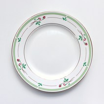 위즐리 빈티지 엔틱 브런치 접시 2p, 17 그린 림 플라워