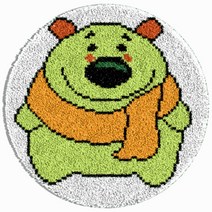 알로데 동물 라운드 카펫 러그 매트 DIY 스킬 자수 세트 영문버전 컬러인쇄메쉬, 1세트, 07