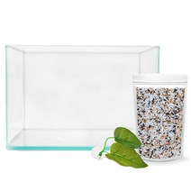 아쿠아테라 미니 전면 곡어항 5mm + 베타침대 + 바닥재 1.5kg 세트 TS5T-22, 오색사