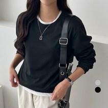 세컨그라운드 여성용 베이직 스탠다드 맨투맨 티셔츠