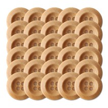 쟁반 자작나무 단추 15mm, 원색, 30개