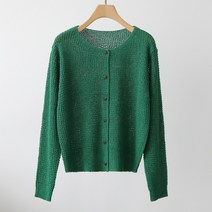 제니트 여성용 루즈핏 라운드넥 오픈 클로징 버튼 디테일 레이어드 데일리 류노성글 니트 가디건 g1386