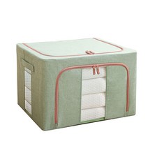 에이홉 다기능 린넨 패브릭 저장 박스 100L, 그린, 1개