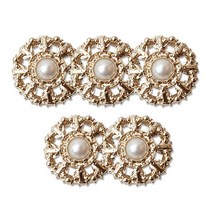 고급 코트 가디건 금속단추 사브리나 진주 23mm, 14K골드, 5개