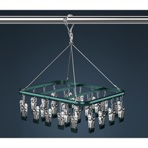 씨밀레 스테인리스 클립 대용량 사각 행거, 그린