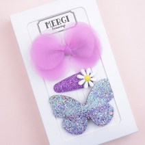 메르시밴드 팅커벨 유아헤어핀 하프 선물세트 3p