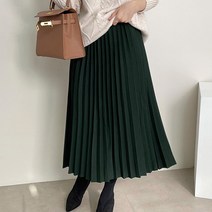 오키 여성용 플랫 모직 플리츠 스커트