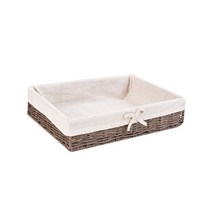 세븐집 등나무 낮은 바구니 9.5 x 30 x 40 cm, 브라운, 1개
