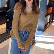 포플러앤씨 여성용 다아블 브이넥 니트