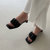 파이 여성용 여름 주름 슬리퍼 힐 3.7cm P123