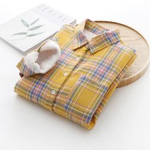 안다로미 여성용 체크도톰 셔츠