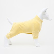 잭펫 강아지 스판 올인원 후리스, 옐로우