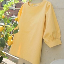 빼빼 여성용 러블리 소매퍼프 7부 블라우스