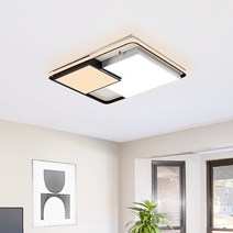 루체아 LED 노블레스 거실등 150W, 블랙 + 화이트