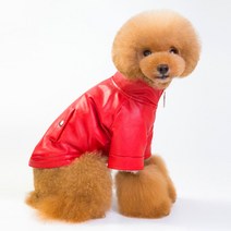 MING Z 강아지 고양이 무스탕 자켓, 레드