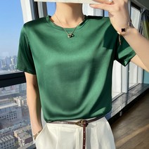 모네타 여성용 라운드넥 올매치 하이 반팔 티셔츠
