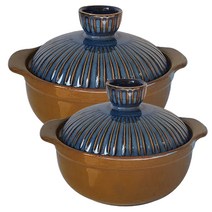 해피정코리아 라인A 뚝배기 브라운 2종 세트, 1세트, 1호(15.3cm), 2호(17cm)