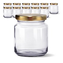 미르코리아 유리병 원형 골드 YS375, 12개, 320ml