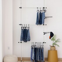리빙해피 올리 드레스룸 바지걸이 3단 행거, 함마톤