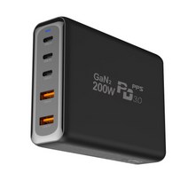 유엠투 접지 GAN 200W PD 5포트 PPS 멀티 고속충전기 GAN2-MAX220W, 블랙, 1개