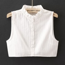 린넨 레이어드 셔츠 주름 카라 XXL