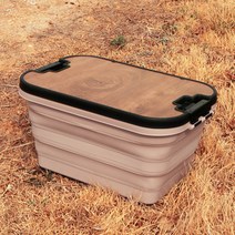 캠프빌리지 테이블 일체형 산반 겸용 폴딩박스 CVGR-008, 베이지, 1단