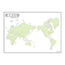 지도닷컴 세계지도태평양중심백지도 그린 코팅형 210 x 150 cm, 1개