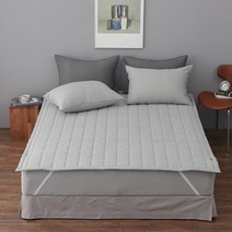 스누즈 순면워싱 고정 밴딩 침대 패드, 라이트그레이