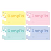 핑크풋 1500 파스텔 캠퍼스 메모카드 4종 x 2p 세트, yellow, pink, mint, blue, 1세트