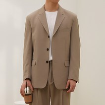 플레이즈 남성용 카라넥 모던 블레이져 트임 루즈핏 자켓