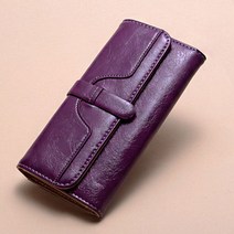 고급스러운 가죽벨트 포인트 단색 장지갑